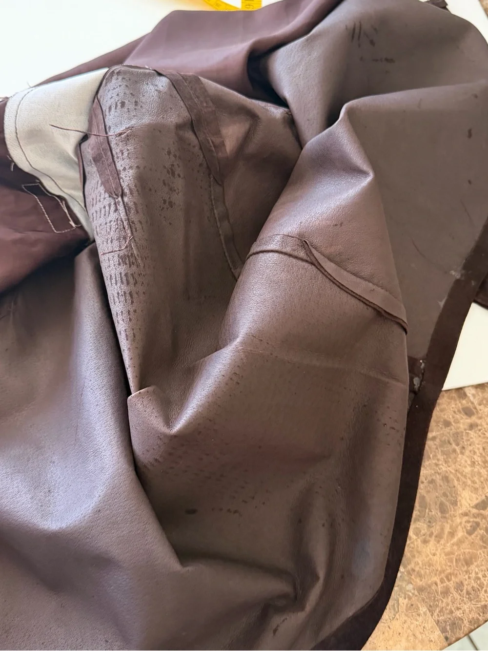 Vintage Ann Taylor Brown Leather Suede Wrap Skirt - Size 4. - Picture 12 of 15